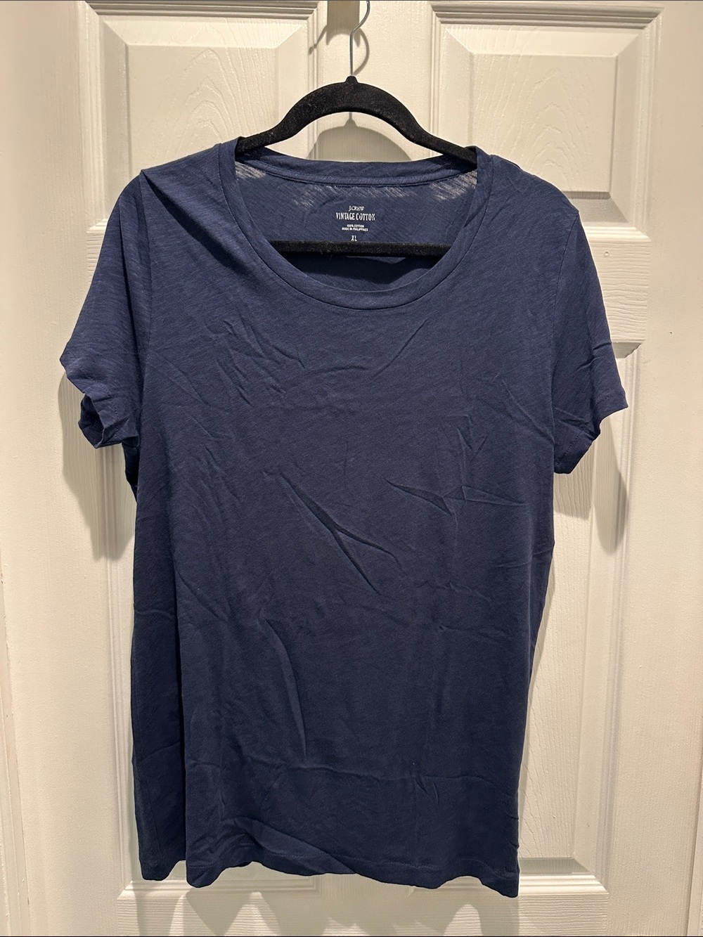 JCrew Cotton Navy Crewneck Tee - Size XL Women's Short Sleeve Top NWT